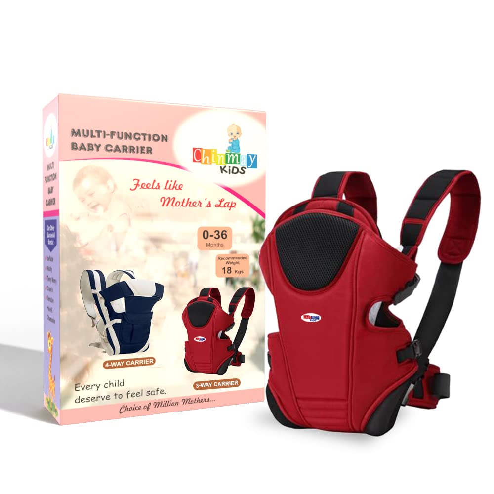Chinmay Kids Baby Carrier Bag in 3-in-1 Ergonomic Adjustable Sling Kangaroo Design with Carrying Basket for Front & Back Use for Infant Child and Mother Travel - 0 to 2 Year-image-26