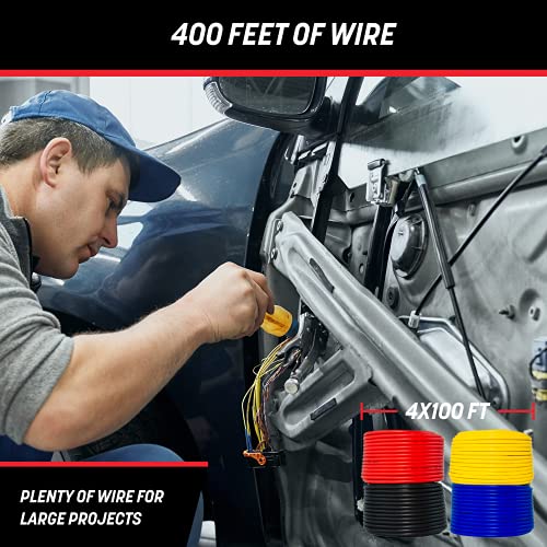 Gs Power 16 Gauge Wire, Automotive Electrical Spool, 4 X 100Ft Rolls Of Copper Clad Aluminum Primary Wires For Car Stereo & Remote Trailer Wiring #TOP4