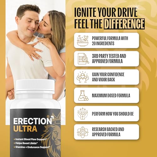 erect ultra  performance pills for men fast acting blood flow amp enhanced circulation stamina girth and hardness  helps achieve amp sustain hard on39s  20 research backed ingredients - 60 tablets