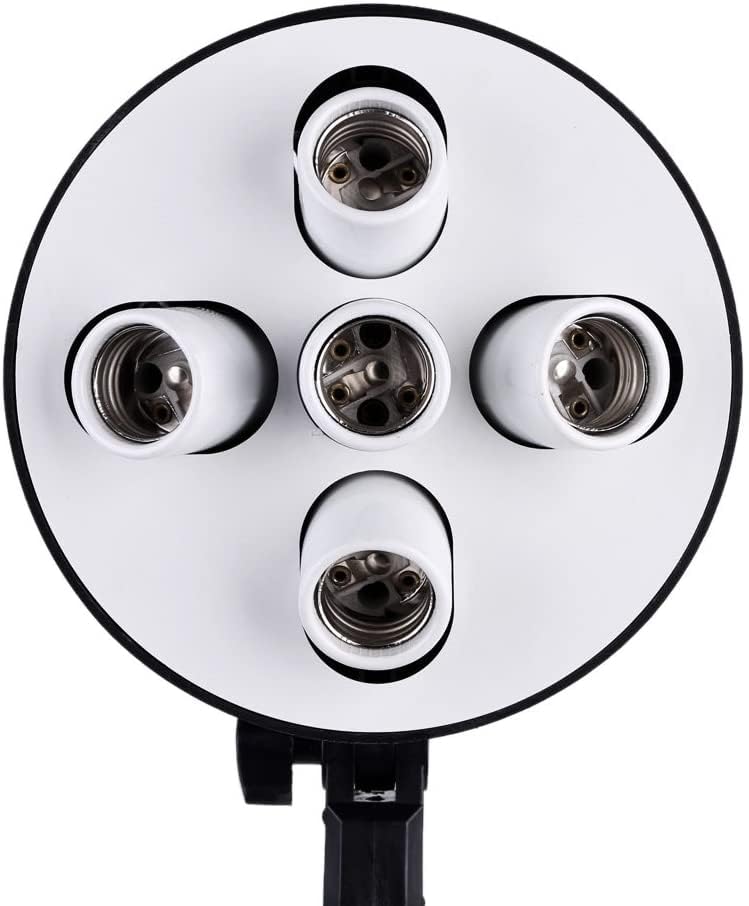 eWINNER E27 Head Photo Lighting Swivel Adapter Bulb Holder, Umbrella Bracket, Stand for Photography Studio home office live vedio (5-in-1)