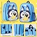 Bluey Mini Backpack for Kids Toddlers, Small Bag 11.5x9 in with Adjustable Straps for Travel Picnic Vacation Gifts for Kids (Blue)