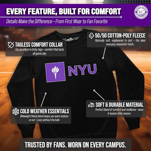 Image of NCAA College Sweatshirt Fleece Crewneck Pullover for Men and Women | Officially licensed NCAA college gameday crewneck pullover - 9 oz fleece lined sweatshirt with arch and logo design