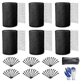 6 Pack Gutter Guards Mesh Roll, 6” x 120 Ft Leaf Guards for Gutters, Downspout Gutter Cover, Gutter Protection Screen with Securing Clips and Zip Ties, Prevents Clogs from Branches, Leaves, and Debris