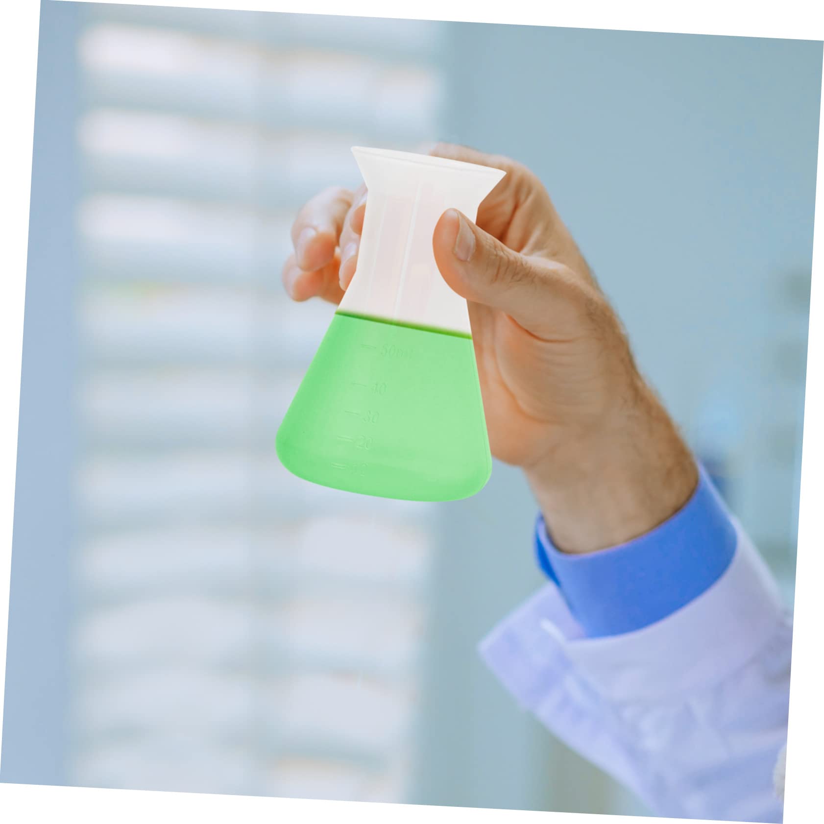 OUNONA 4pcs Erlenmeyer Flask Measuring Cone Bottles Experiment Scale Flask Clear Conical Bottles Science Conical Flasks Clear Flask Experiment Bottles Laboratory Flask Cone Flask Plastic