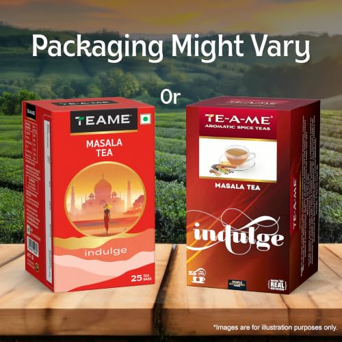 Image of TE-A-ME Indulge Masala Tea, 25 Bags (Pack of 4) | Masala Chai | Black Tea Bags 100 pieces
