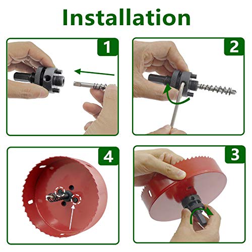 Image of Luomorgo 4.5 inch Hole Saw, 1 1 /4 inch Cutting Depth HSS Bi-Metal Hole Cutter for Wood Cornhole Boards Plastic Drywall & Metal Sheet