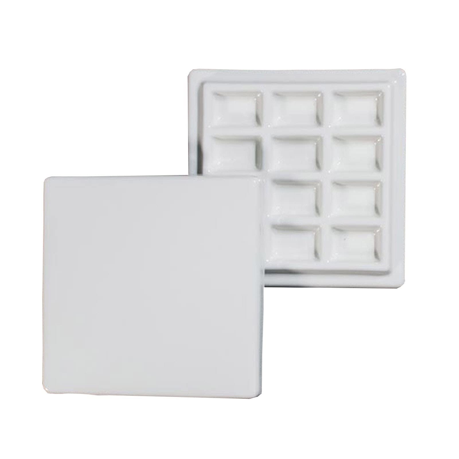 Paleta de cerámica de 12 hoyos para mezclas de pintura acrílica, óleo y manualidades