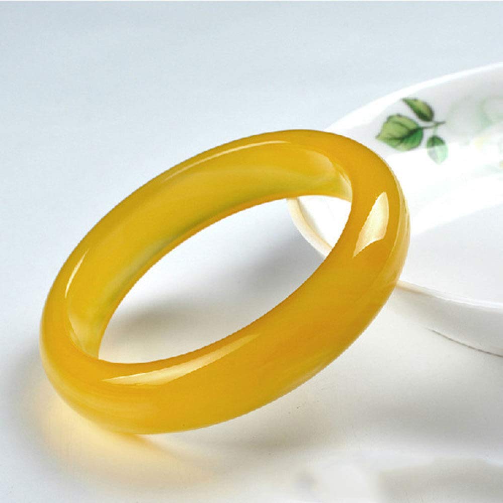 Bracciale di Giada per Donne, Braccialetto Cinese, Braccialetto di Bracciale di calcele Naturale con Scatola, 56 mm