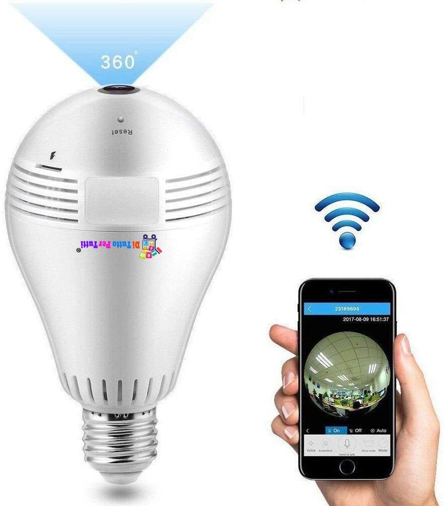 LAMPADINA WIFI TELECAMERA MICROSPIA VIDEOCAMERA CAMERA NASCOSTA V380 PANORAMICA - Foto 10