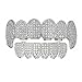 Braces Festival Ball Fangs Dentures Micro-Set Zircon Braces Grills, Gold (Set)