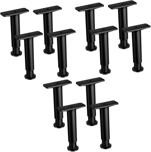 Homoyoyo 12 piezas de soporte para patas de soporte de cama sustituto tablero de cama ajustable cama de metal patas de soporte de cama litera pedal