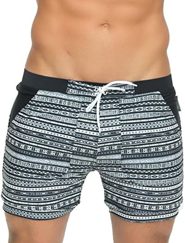 Taddlee Men's Swimwear Swimsuits Long Basic Swim Surf Board Boxer Trunks, Black, Medium