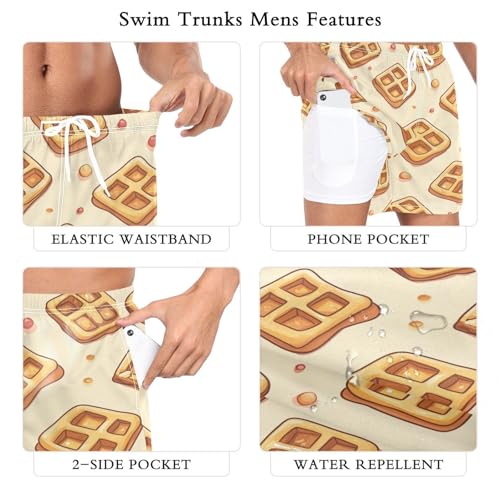 Cookies Print Men's Swim Trunks with Liner Quick Dry Beach Shorts Swimwear Bathing Suit S-XXL2