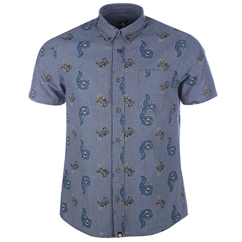 Pretty Green Kelby Printed Chambray Camicia Uomo