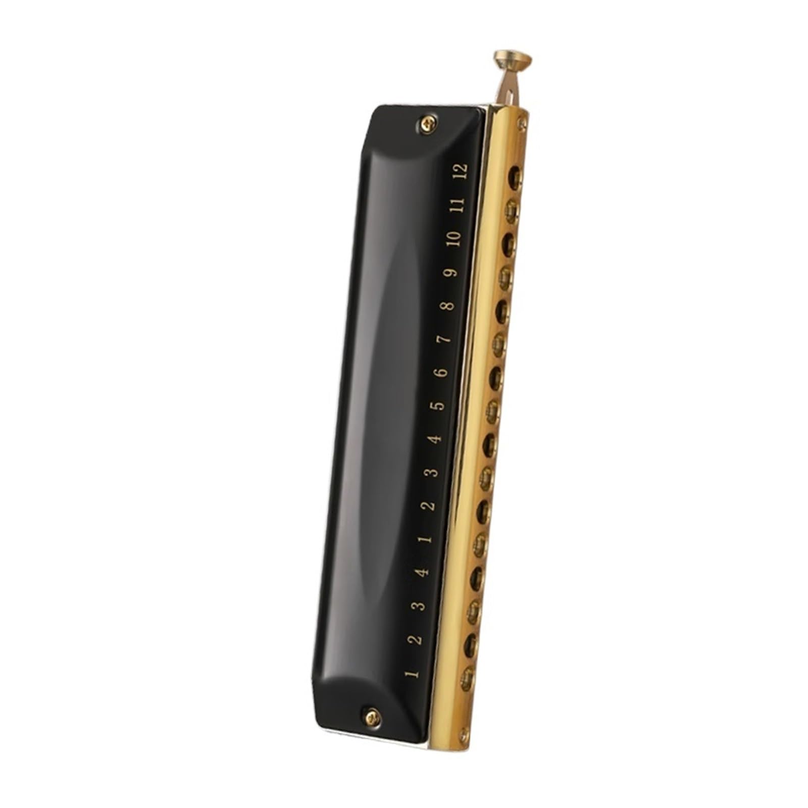 Harmonica Chromatique 16 Trous 64 Sièges Épais BK Instrument De Musique Professionnel Harmonica(12 holes)