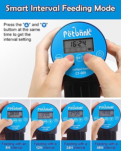 Automatic Fish Feeder for Aquarium - Rechargeable Fish Food Auto Dispenser Vacation Turtle Feeder with USB Charger Cable,LCD Screen, Customized Schedule (Blue) - Image 6