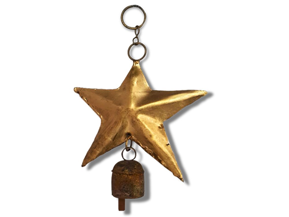 Sponsored Ad – De Kulture Works Star Bell Wind Chime 8X6X1 LWH (Inches) (Brown)