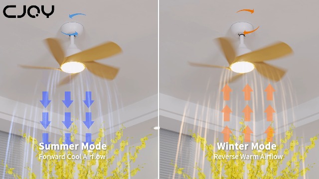 Ventilatore Da Soffitto CJOY Con Luce LED - Telecomando, 5 Pale, Motore CC Silenzioso - 56cm - Foto 4