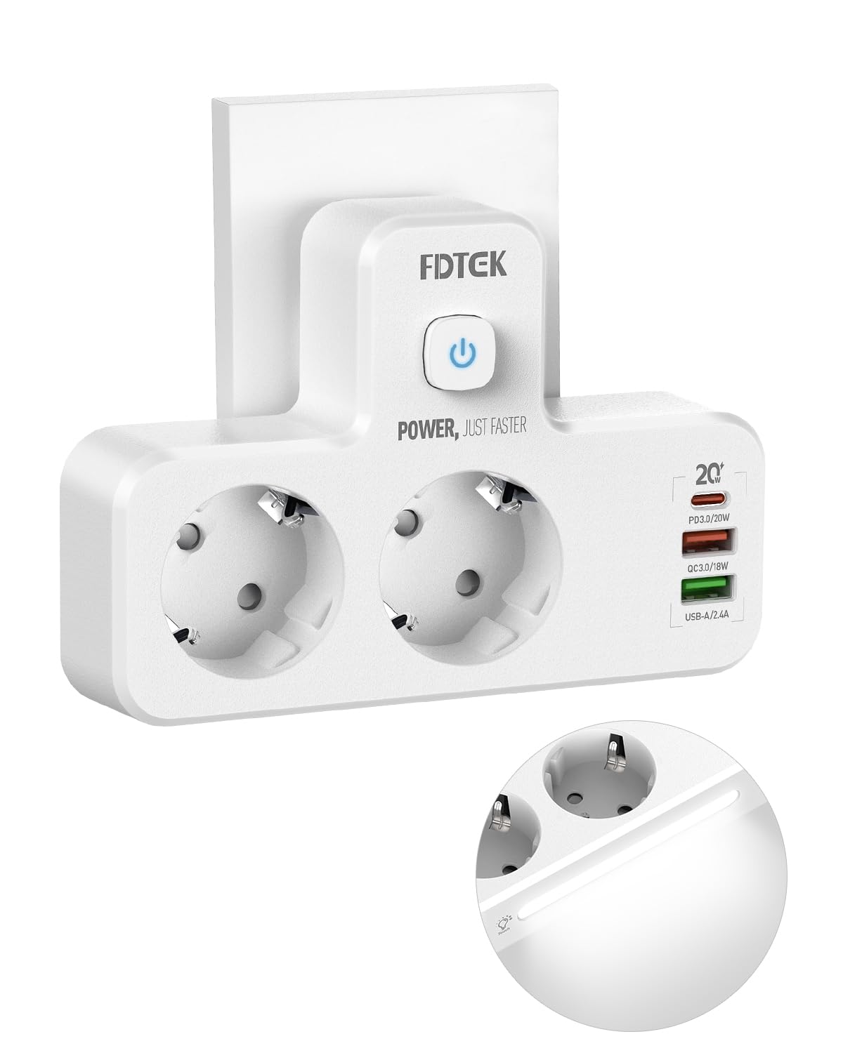 Kinglink Ciabatta Multipresa Con USB, Multipresa Elettrica Prese A Muro - Foto 4