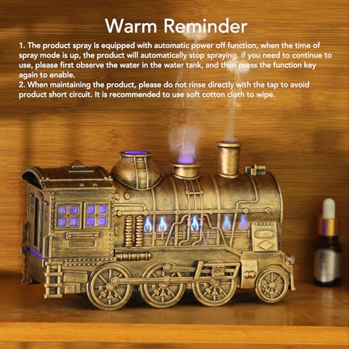 TOPINCN Aromatherapie-Diffusor im Zugdesign, 300 ml, Kühler Nebel, Doppelauslässe, Fernbedienung, für Schlafzimmer und Büro