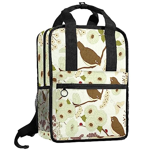 Sac à dos garçons oiseaux et fleurs multicolore 35.5 cm