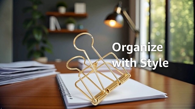 4Pcs Golden Hollow Out Long Tail Wire Binder Clips Paper - View #12