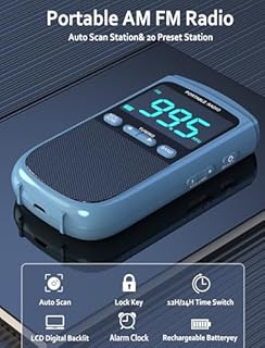 Portable AM/FM/SW Radio with Best Reception,900mAh Walkman with LCD Display, Headphones,Pocket Radio Rechargeable Battery,Digital Tuner and Presets for Walking