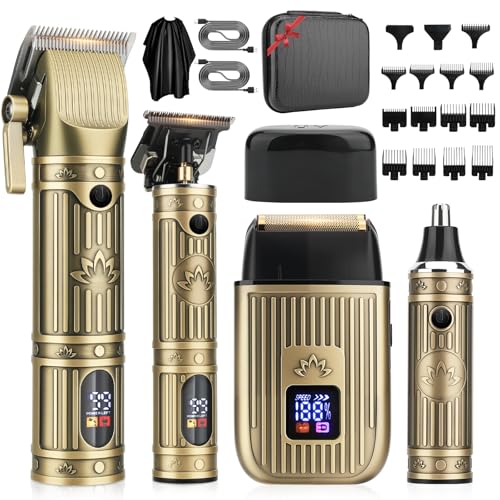 Bomxin Hair Clippers for Men Professional, T-Blade Barber Clippers and Trimmer Set, 4 in 1 Mens...