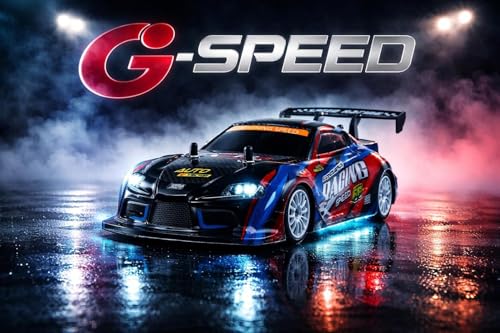 Image of RC Drift Car 1 /14 Scale, 4WD Remote Control Racing Car, 20+ MPH High Speed with LED Lights, 2.4GHz Rechargeable Hobby Drift Car, Multi Color RC Car for Boys & Adults