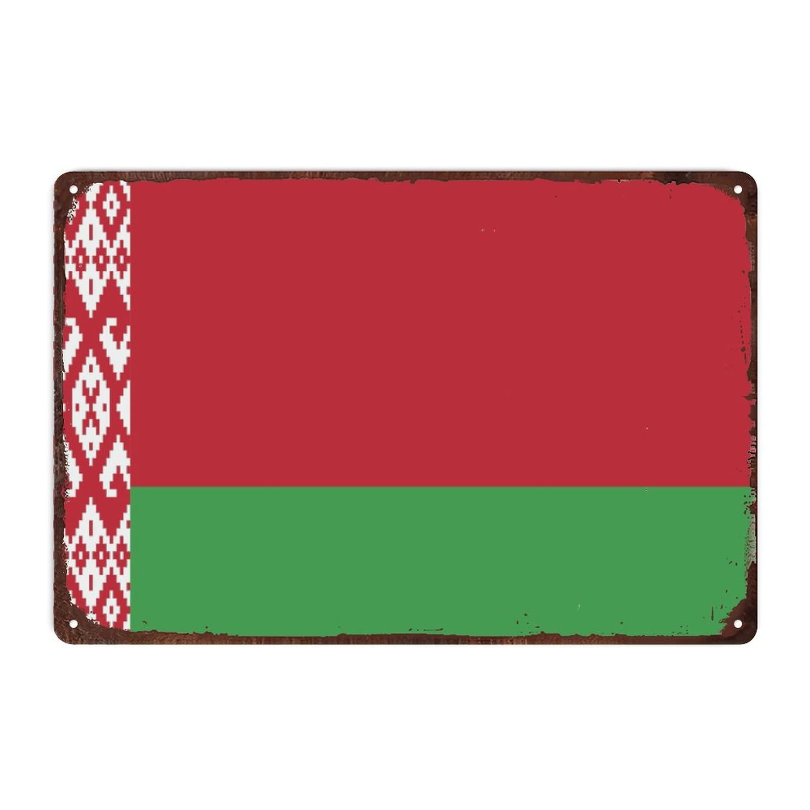 Targa in metallo con bandiera bielorussa Bielorussia, decorazione da