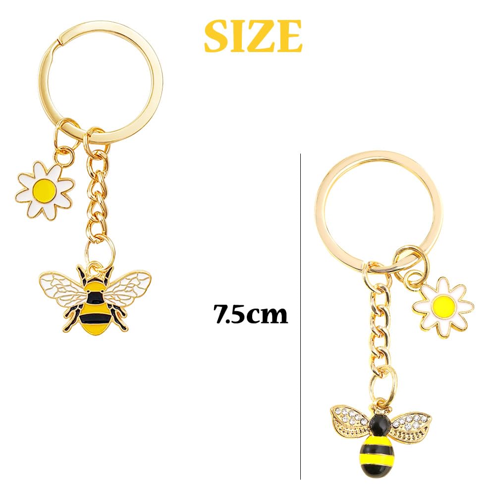 MEZHEN Bee Key Ring Party Bag Key Ring Bee Decoration Pendant Key Ring Decoration Key Autumn Party Gifts Christening - Image 2