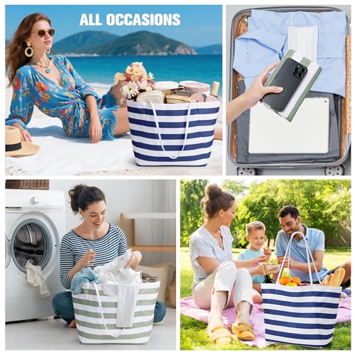Image of KALIDI Beach Tote Bag Women Large Waterproof Sandproof Shoulder Handbag Packable Grocery Bag Hobo Purse for Picnic Vacation