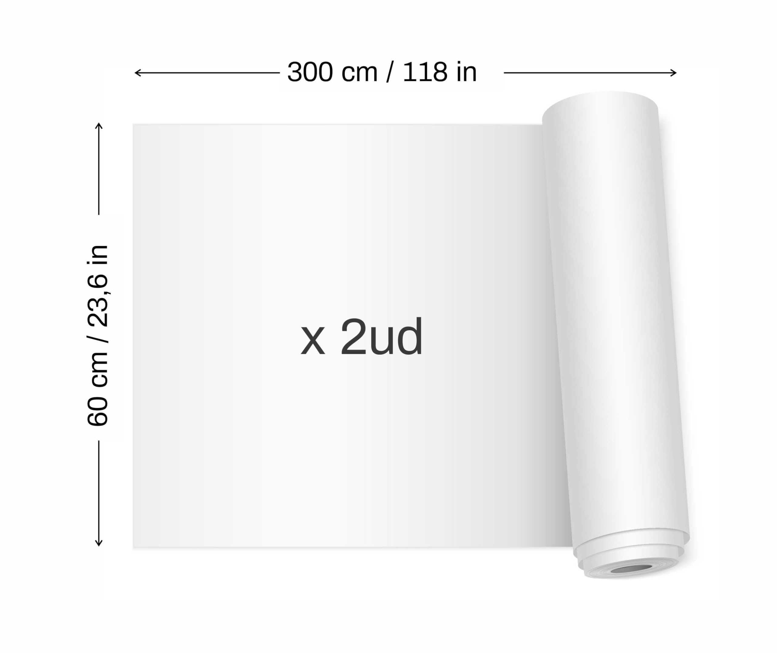 Vinyl Klej Biały Matowy 2ud 60x300cm do kuchni Meble ścienne Okna Rzemiosło Folia Wodoodporna Dekoracyjna (2ud 60x300 cm, Matowy biały)