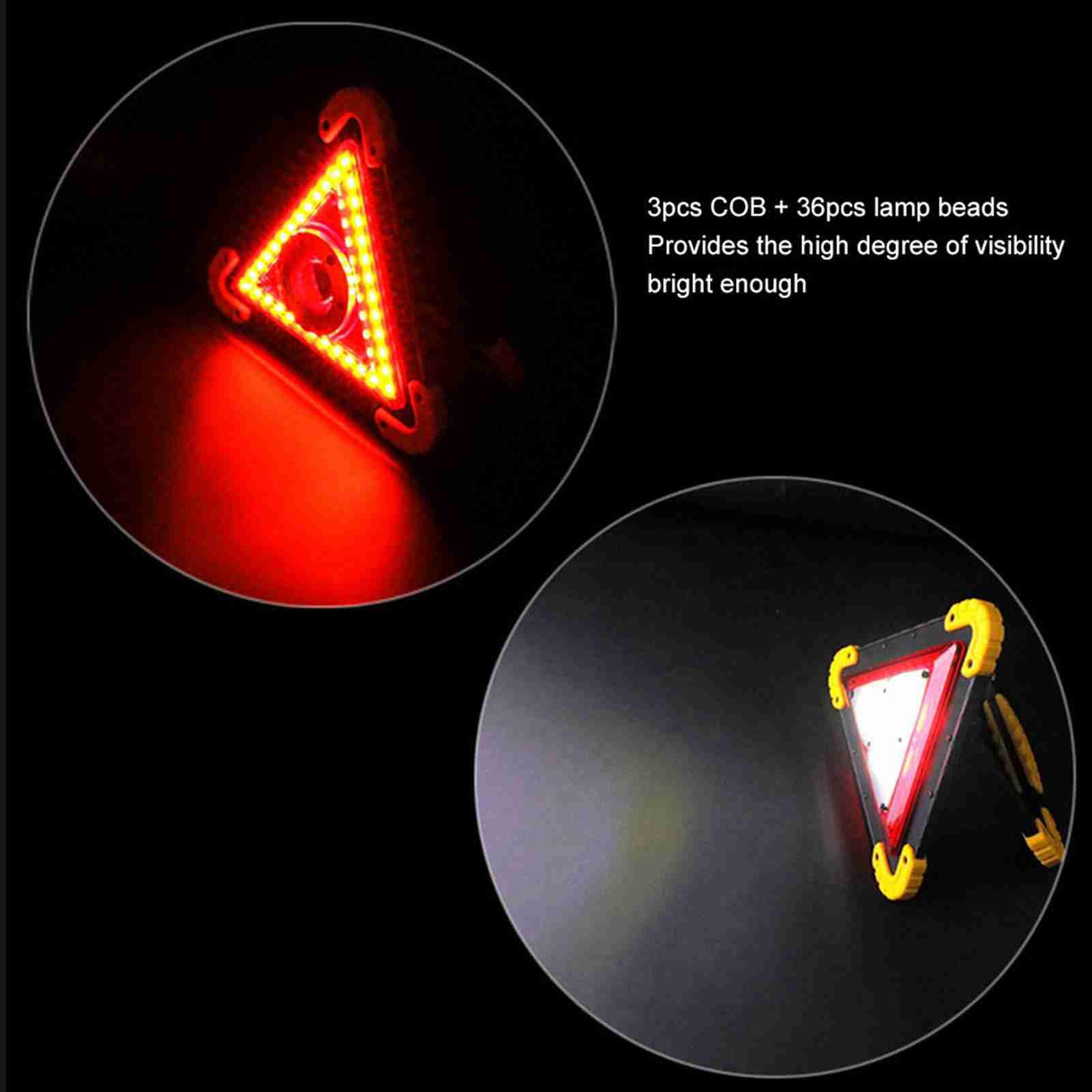 Triangle d'arrêt d'urgence multifonction 30 W pour voiture avec voyant d'avertissement LED rouge