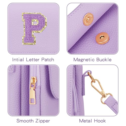 Image of Gift for Girls Small Initial Crossbody Bag for Teens Vegan Leather Cell Phone Kids Purse