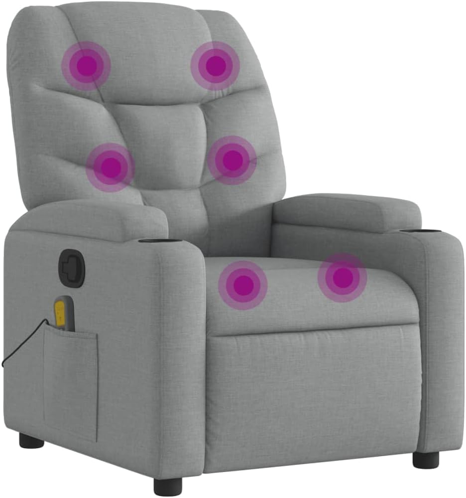 vidaXL Massage Recliner Chair Light Grey