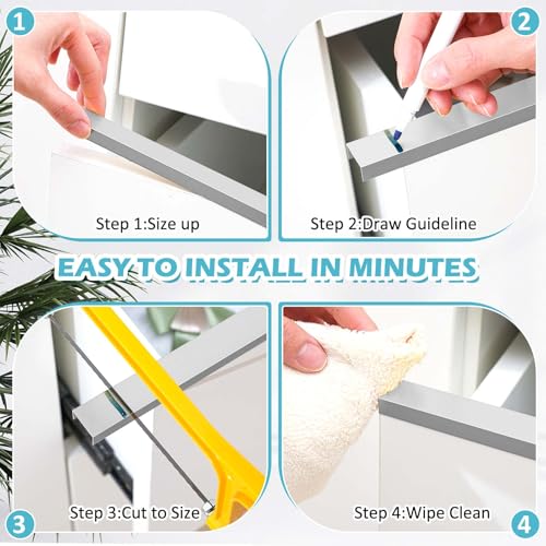 Image of MorningRo 8 Pcs Aluminum Cabinet Edge Protector for Wall Door Frame Cabinets Protection, Slip on Cabinet Door Edge Protector for Prevent Wear, Suit for Thickness Less Than 3 /4 inch(Frosted Silver)