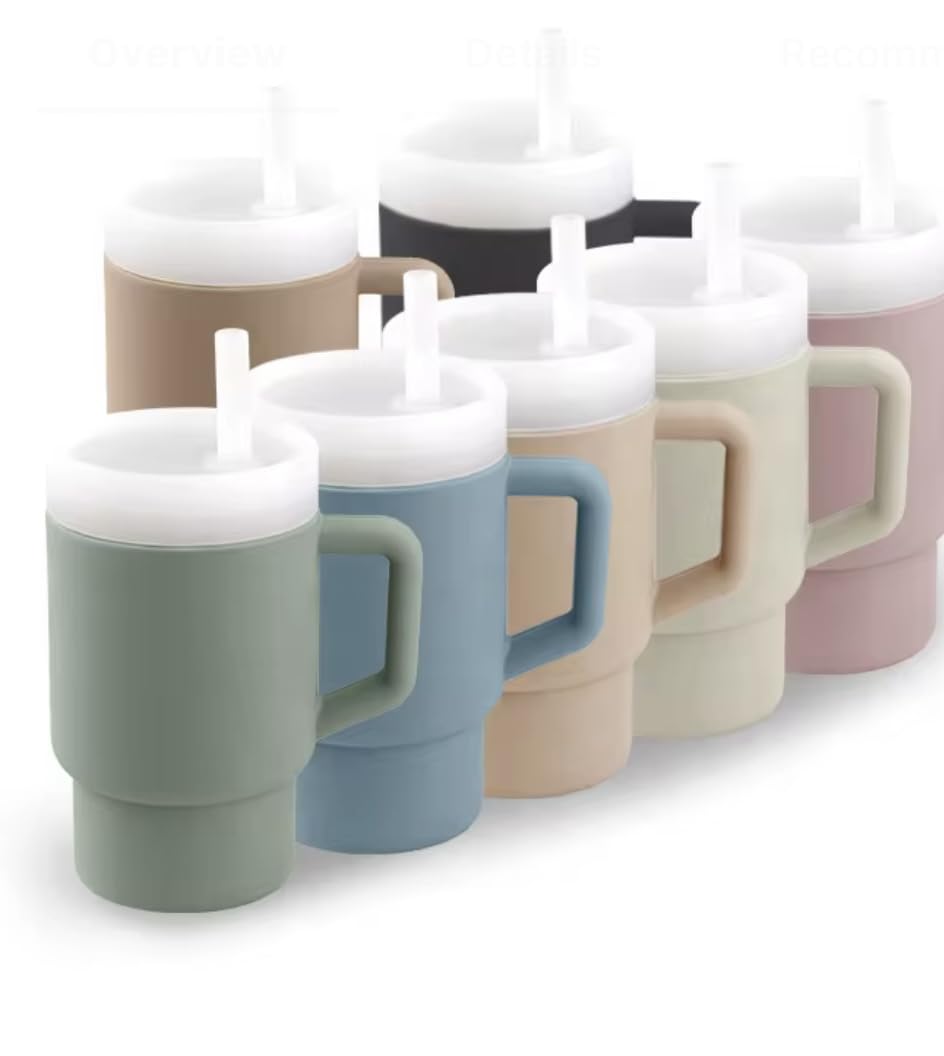 Silicone Kids Tumbler with Lid and Straws