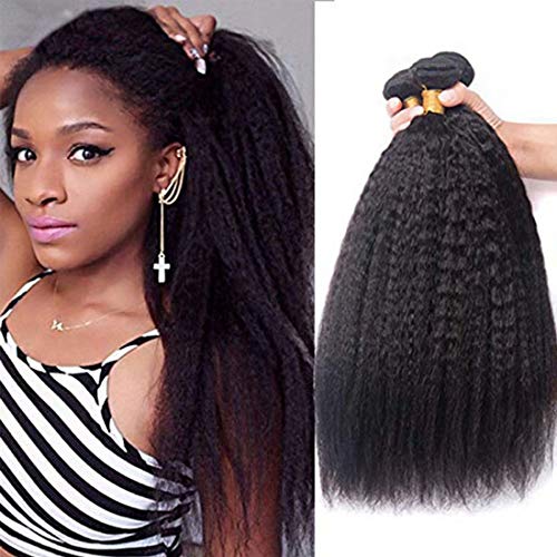 Maxine Hair 12A Grade Virgin Brazilian Yaki Straight Hair Wave 1 Bundle, Unprocessed Brazilian Human Hair Weave Extensions 100+/-5g)/pc(28)