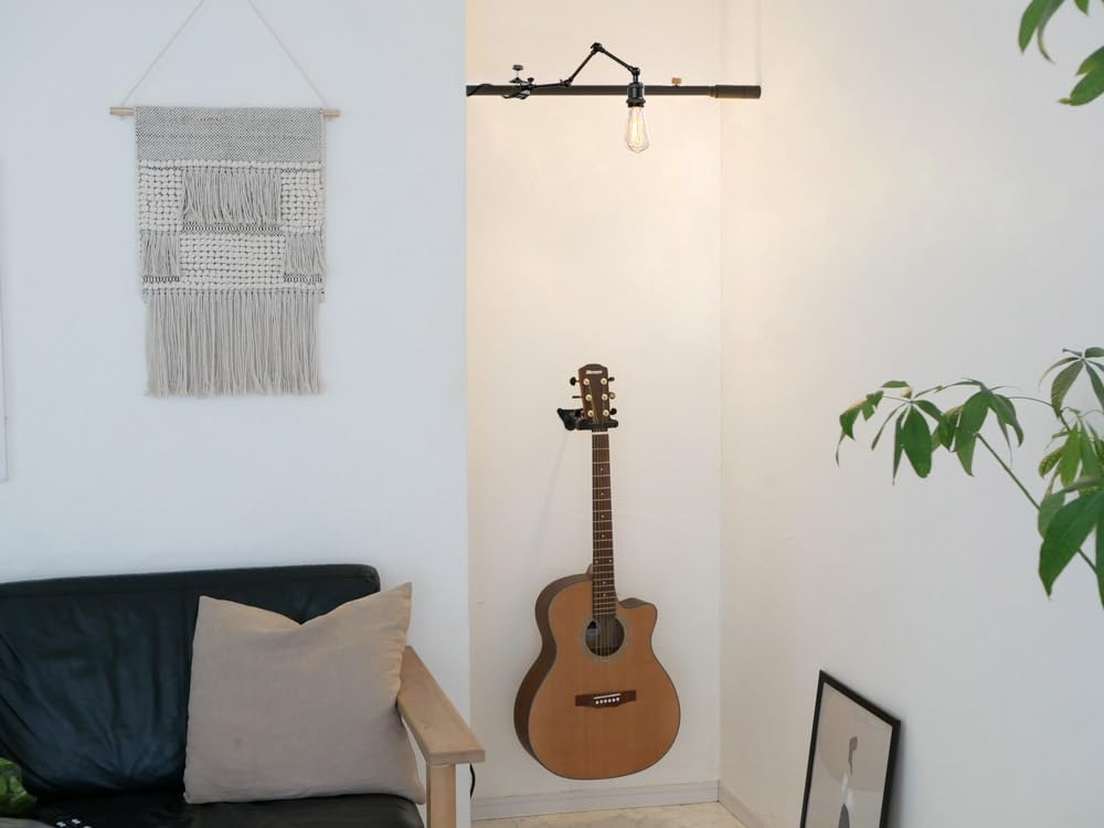 Schreibtischlampe mit Kabelschalter, Schwenkbar, Klemmlampe mit Schwenkarm und E27 Fassung für Bett und Schreibtisch, Klemmleuchte aus Metall in Schwarz,BD2795-HX