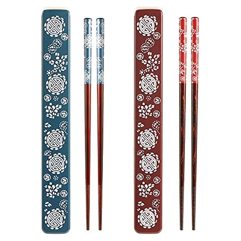 2 Paar Essstäbchen Tragbares Essstäbchen Set Cover