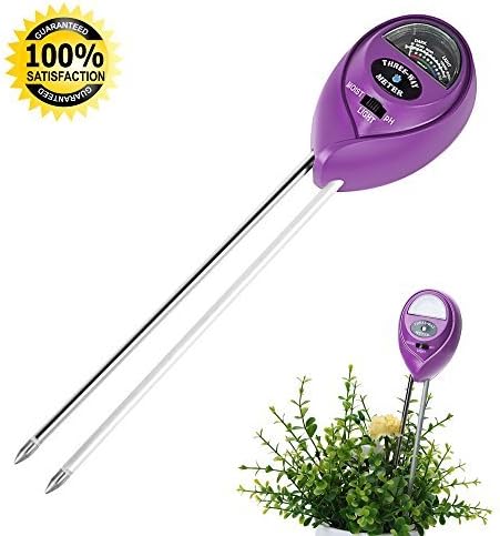 Minilop 3-in-1 Soil Test Kit For Moisture,Light & pH,Indoor/Outdoors Garden Plant Care Soil Tester,Easy Read Indicator (Purple Soil Tester)