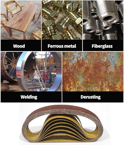 12x18 inch aluminum oxide sanding belts - 20 pack assorted grits 406080120150240 for belt sander