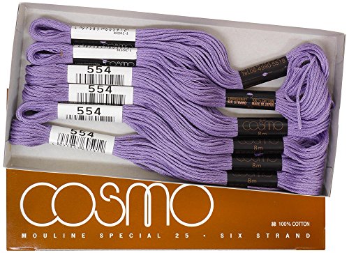 cosmo 25番刺しゅう糸 8m束 Col.554 パープル 系 1箱 6束入り