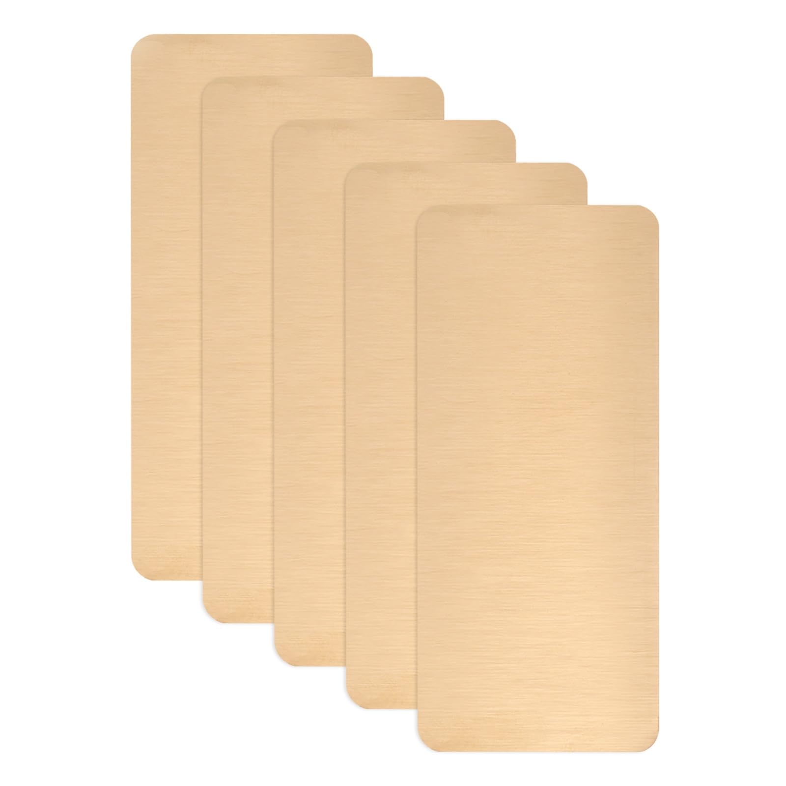 sourcing map 5pcs Metal Business Card Blanks, 50mm x 22mm x 0.5mm Stainless Steel Engraved Metal Business Visiting Name Cards for House Office DIY Gift Invitation(Brushed Copper)
