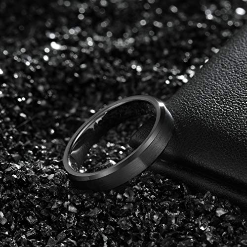 Image of TRUMIUM 2mm 4mm 6mm 8mm 10mm Tungsten Ring Wedding Band for Women Men Bevel Edges Brushed Comfort Fit Size 4-15