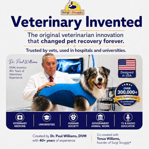 Image of Surgi Snuggly Dog Surgery Recovery Suit, Cone Alternative, Spay /Neuter 2XL | Dog Recovery Suit for Dogs - Veterinarian-Invented Surgical Suit & Recovery Onesie with Easy Bathroom Access After Surgery