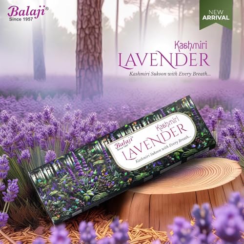 Image of Balaji Kashmiri Lavender Incense Sticks | Scent Sticks /Agarbathi for Calm & Pleasant Fragrance | Premium Incense Sticks (50 GMS) Pack of 5