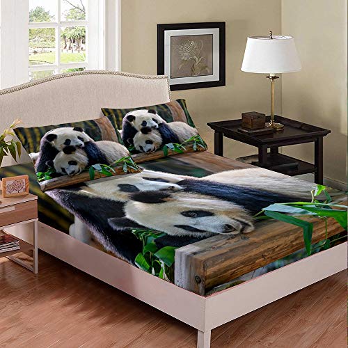 Castle Fairy 3D Double Pandas Kids Fitted Sheet China Panda Bears Print Duvet Sheet Full Cute Animal Theme 3 PCS Bed Sheet Sets(1 Fitted Sheet 2 Pillow Cases) Castle Fairy 3D Double Pandas Kids Fitted Sheet China Panda Bears Print Duvet Sheet Full Cute Animal Theme 3 PCS Bed Sheet Sets(1 Fitted Sheet 2 Pillow Cases)
