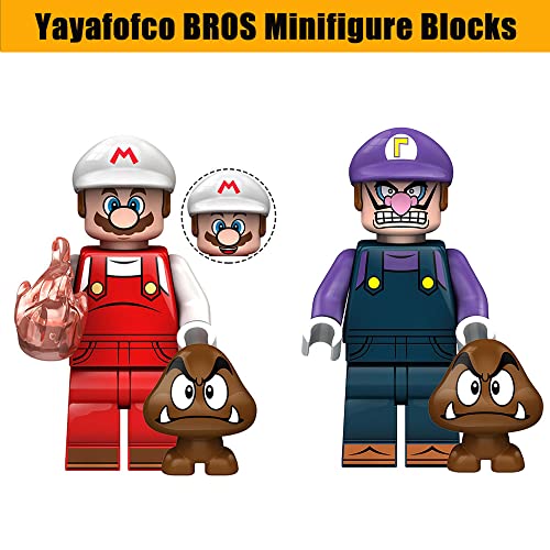 Yayafofco 6Pcs Anime Mario Bros Mini Action Figure Luigi Wario With Goomba Cartoon Building Blocks Set Small Figures Toys (Bros All) #TOP3